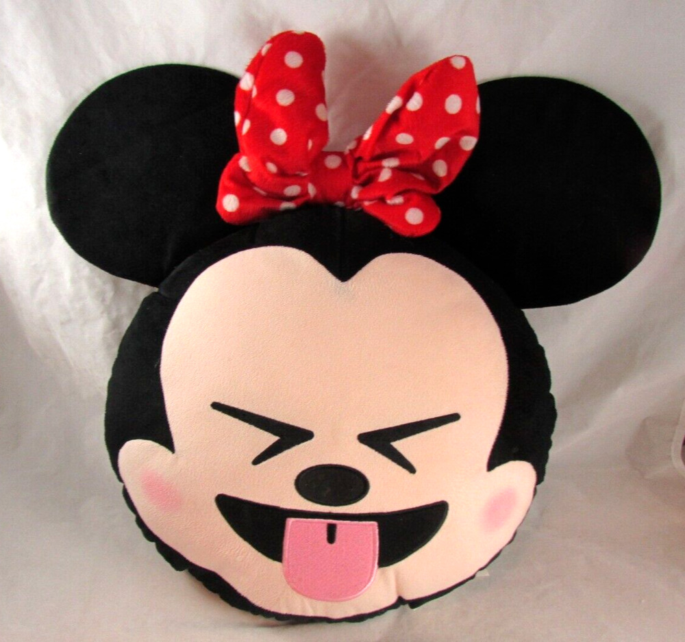 Disney Minnie Mouse Emoji Throw Pillow 2 Sided Reversible 18 x 19